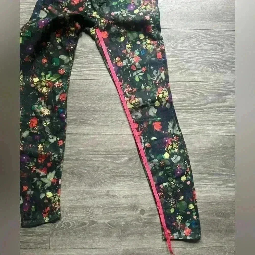 MOTHER Jeans The Looker Magical Forest Floral Print Skinny Black Denim Size 25 - Picture 9 of 9